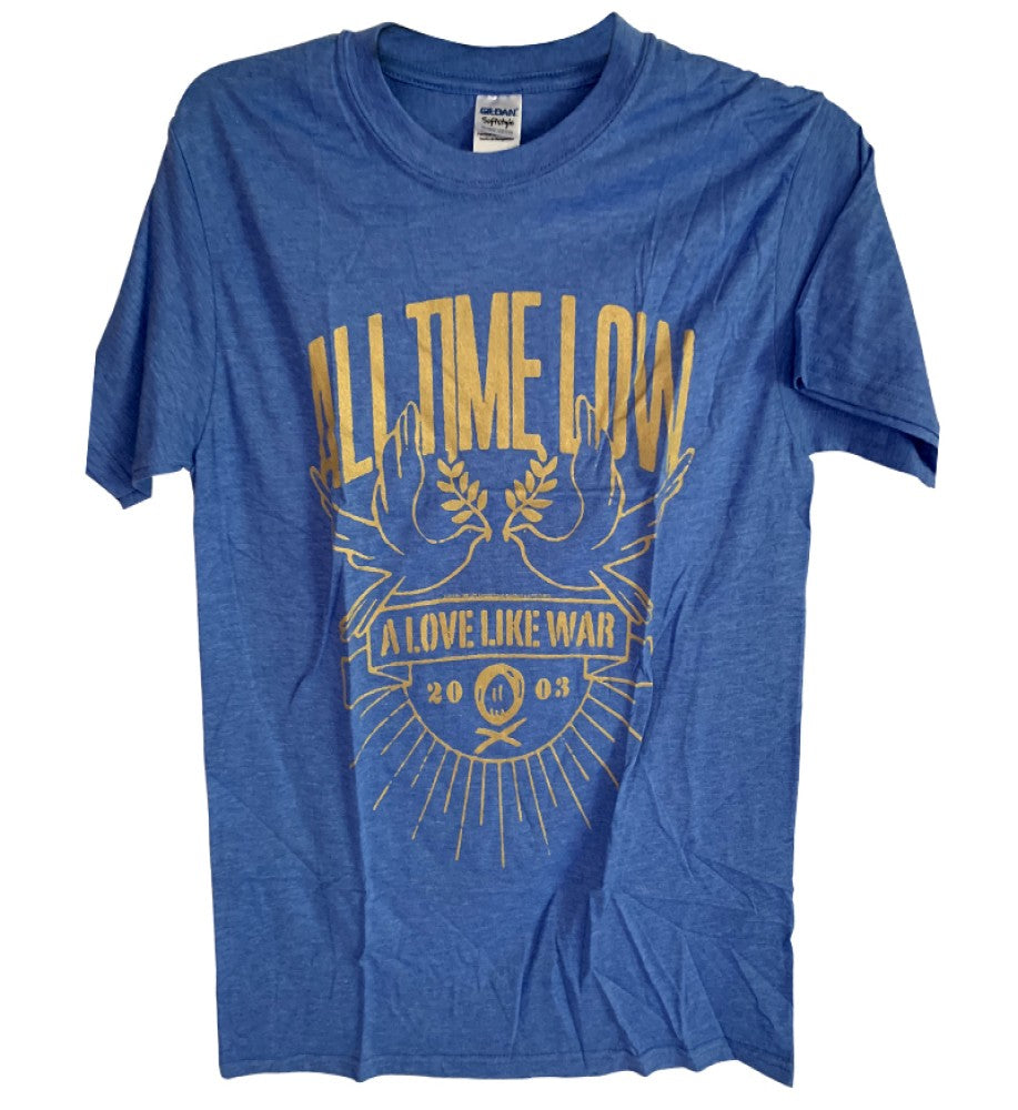 All Time Low - Love Like War Front Print T-Shirt - Light Blue