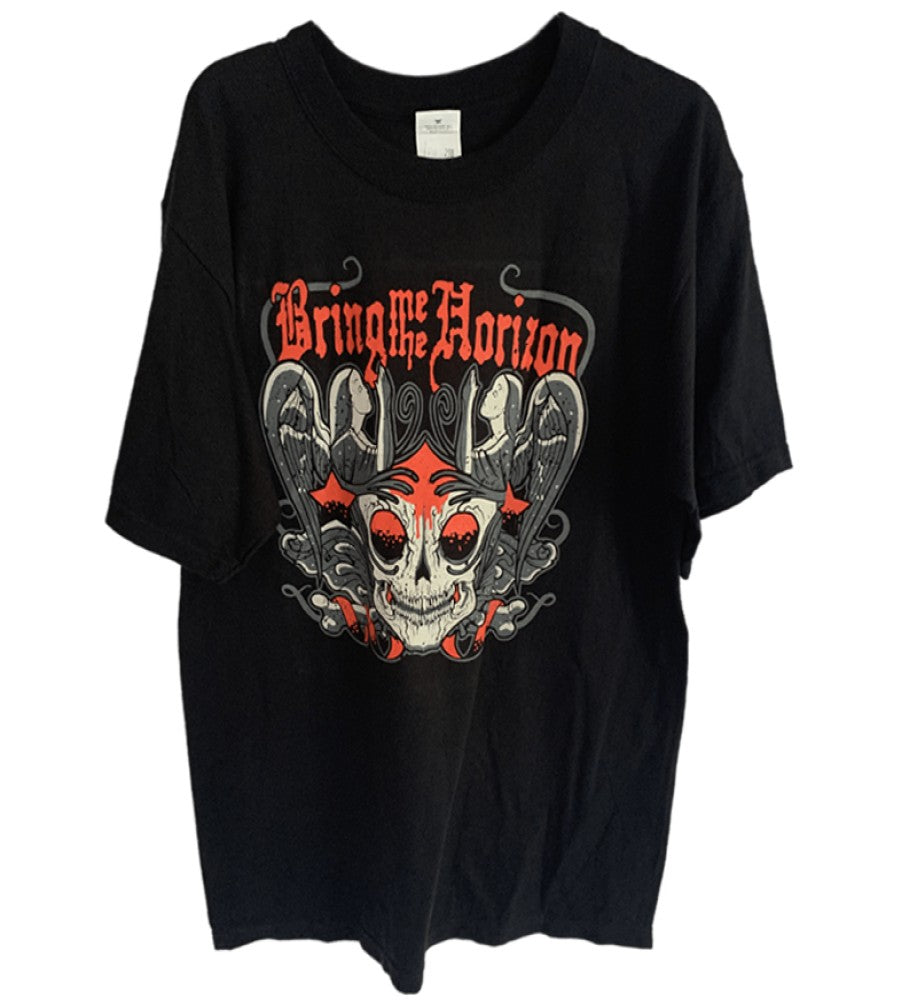 Bring Me The Horizon - Winged Skull Front Print T-Shirt - Black