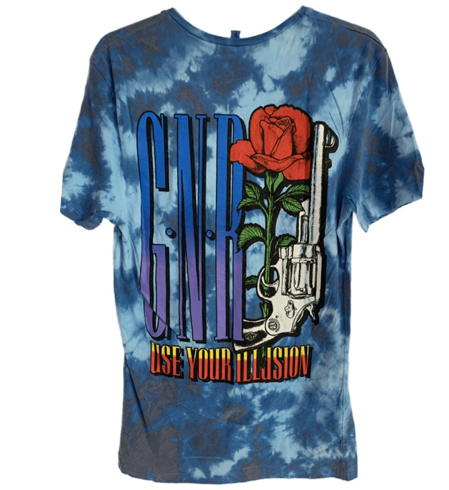 Guns N Roses - Use Your Illusion Tour Back Print Men's T-Shirt - Blue
