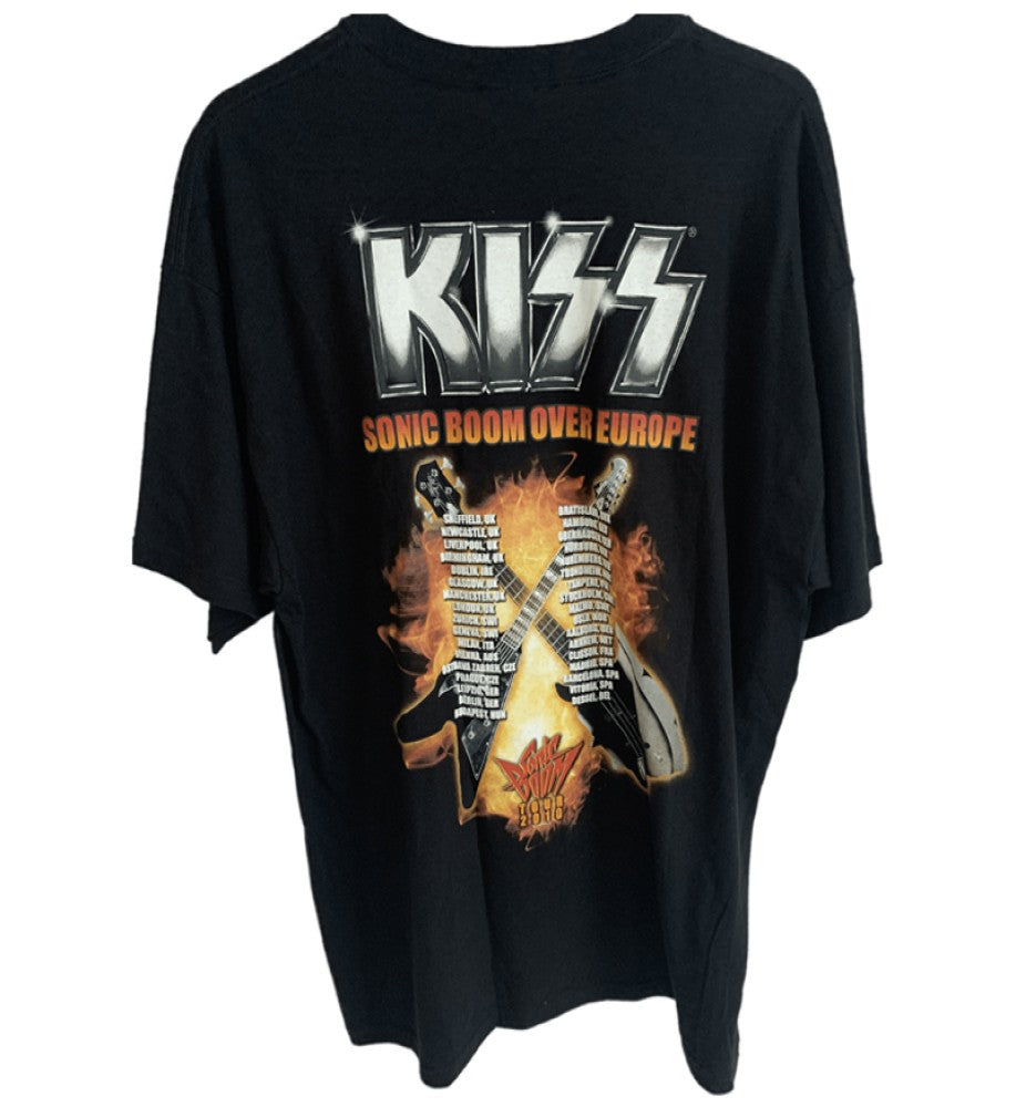 Kiss Band Faces and Tour Mens T-Shirt