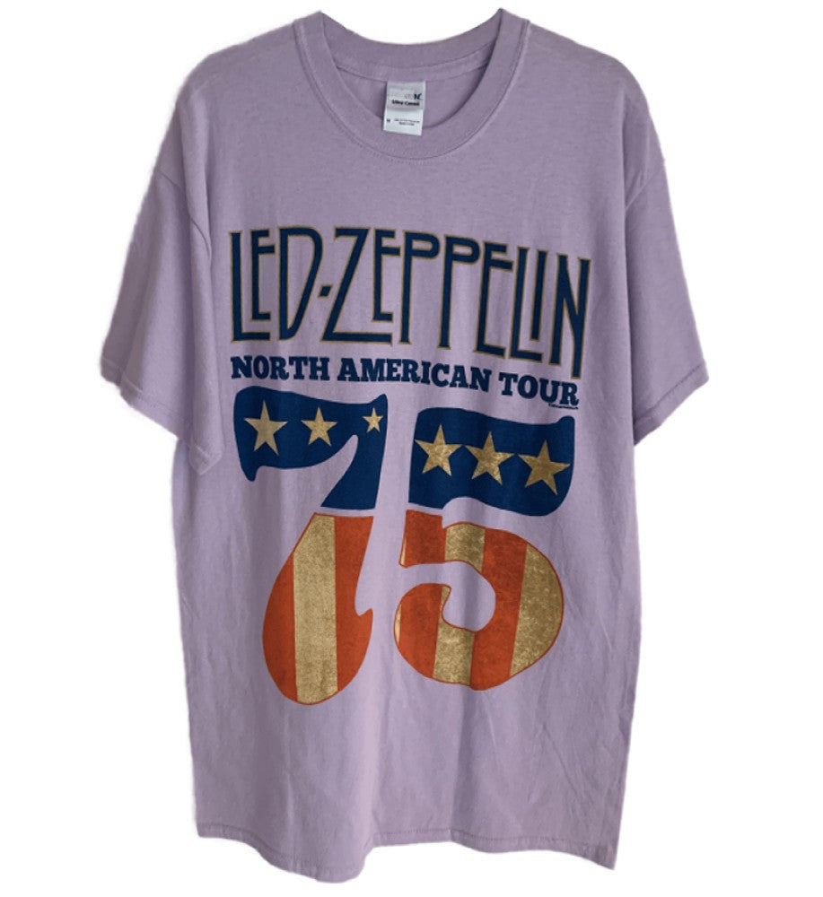 Led Zeppelin- North American Tour 1975 Print Men's T-Shirt - Lilac