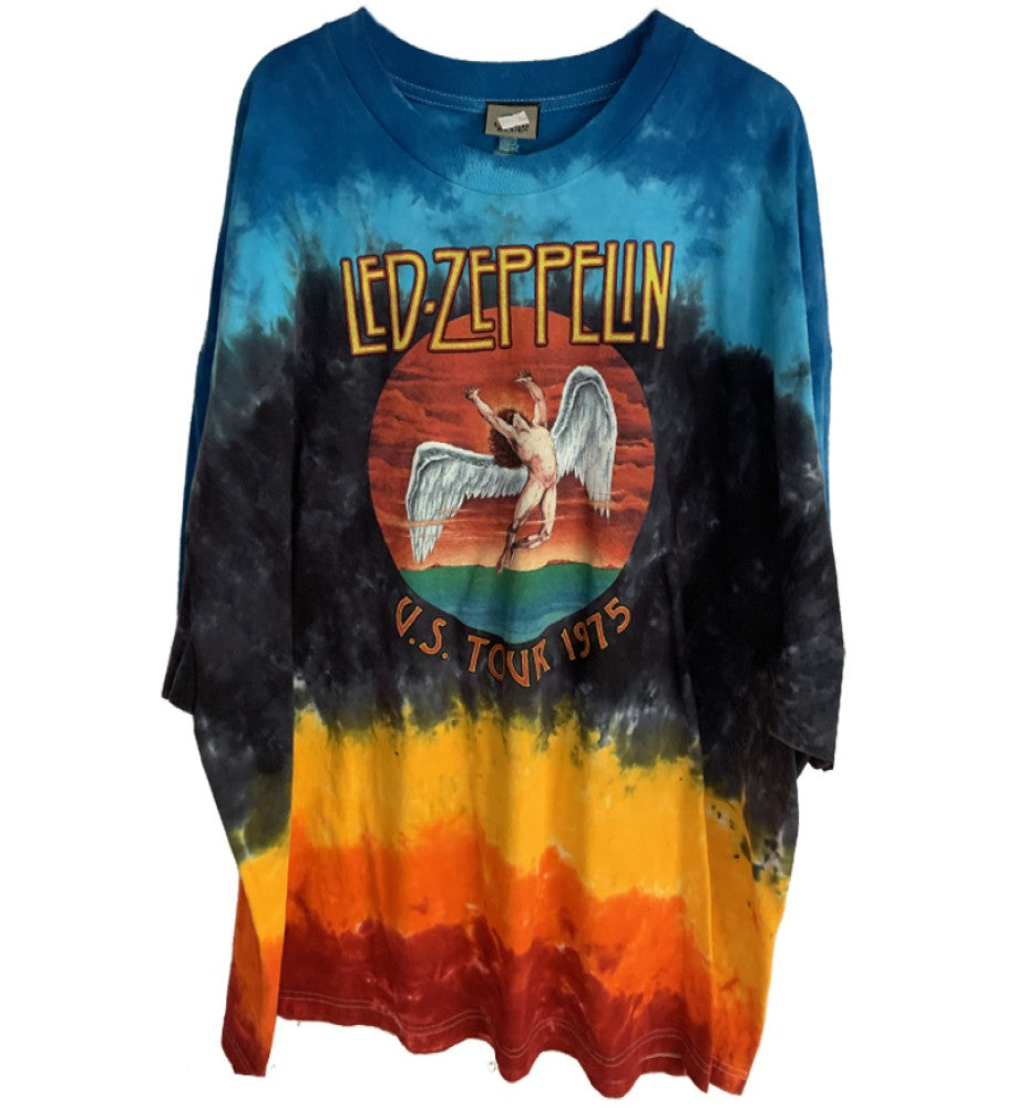 Led Zeppelin US tour 1975 Dye Tye Men's T-Shirt Blue