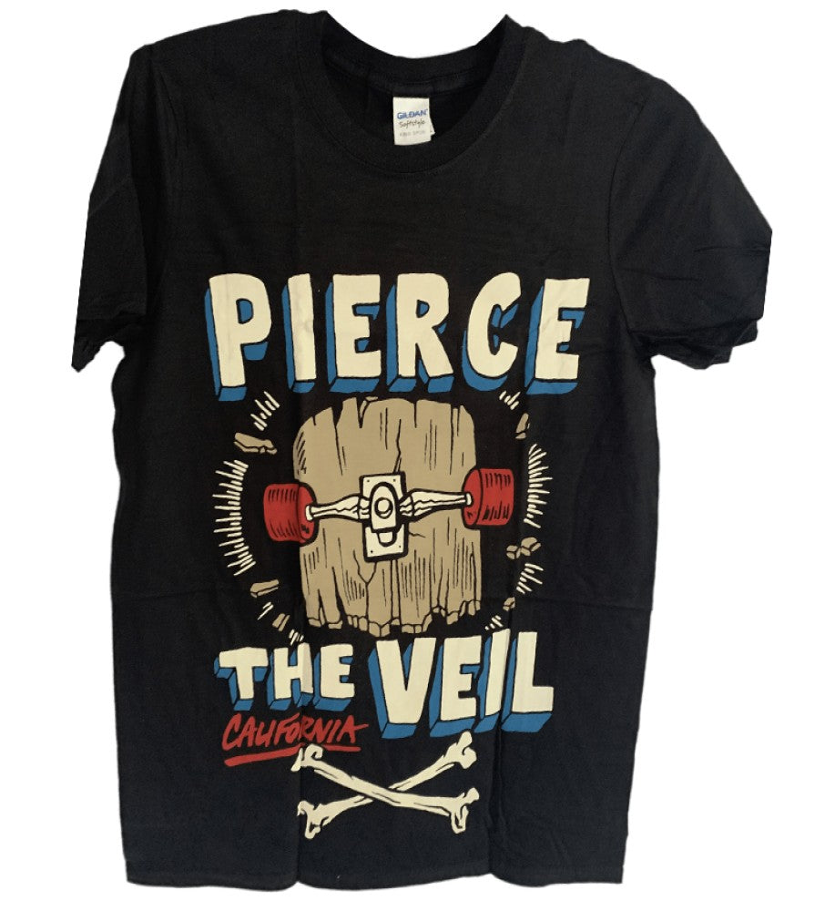 Pierce The Veil - Skater and California Front Printed T-Shirt - Black
