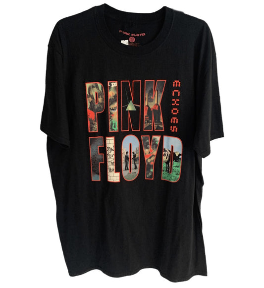 Pink Floyd - Echoes Album Logo Print Men's T-Shirt - Black