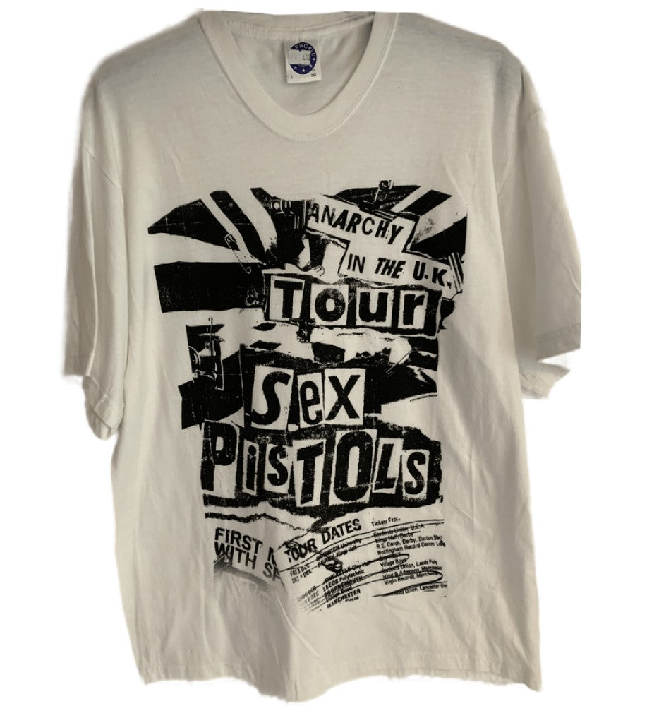 Sex Pistols Anarchy In The UK Tour Print Men's T-Shirt White