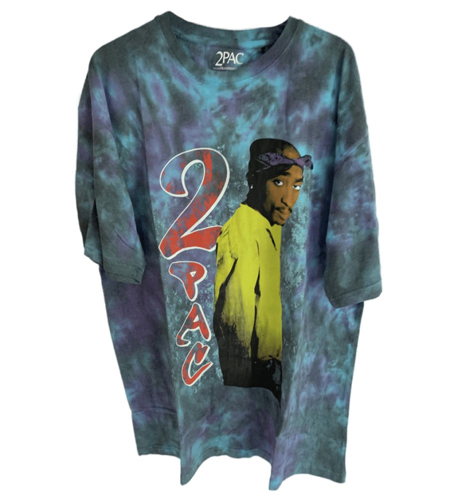 TUPAC - Vintage Print Men's T-Shirt - Blue