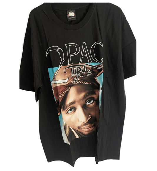 TUPAC 3D Photo Logo Men's T-Shirt - Black