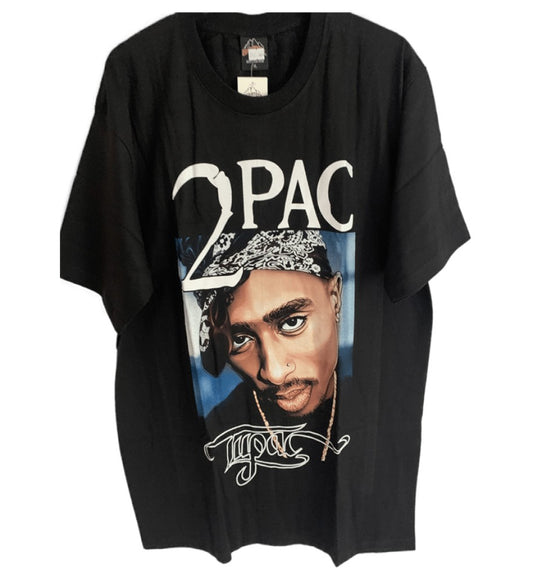 TUPAC - Bandana 3D Graphic Both Sides Print Men's T-Shirt - Black