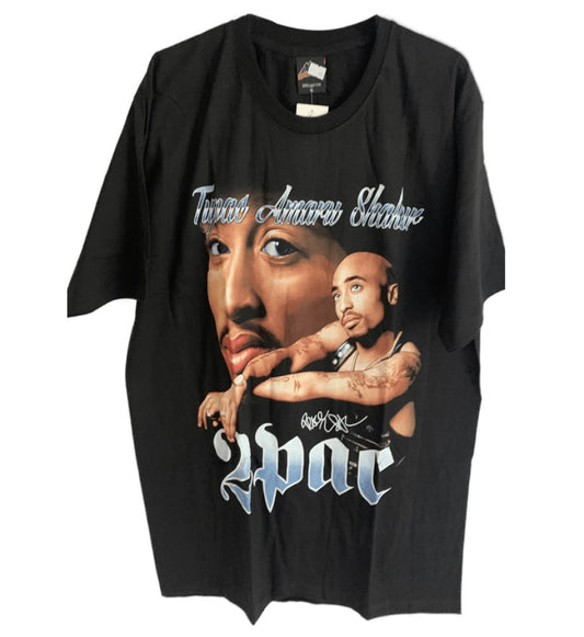 TUPAC - Tupac Amaru Shakur Graphic Print Men's T-Shirt - Black