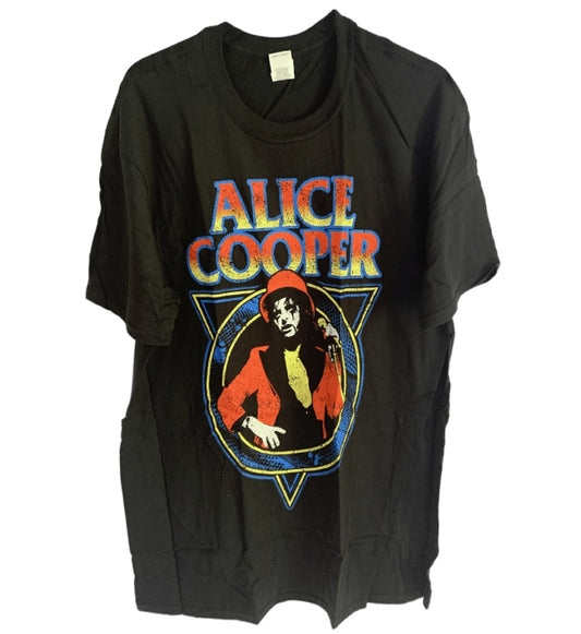 Alice Cooper-Snake Skin Graphic Mens T-Shirt - Black