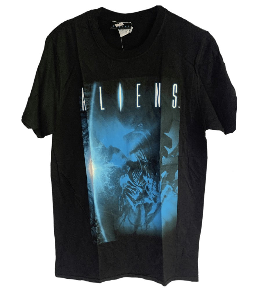Aliens-Aliens Title Short Sleeve Crewneck Mens T-Shirt - Black