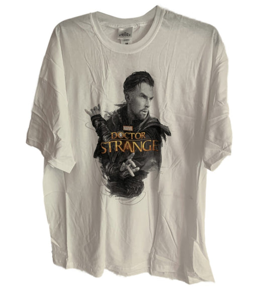 Doctor Strange Marvel With Character Movie Print Men's T-Shirt - White
