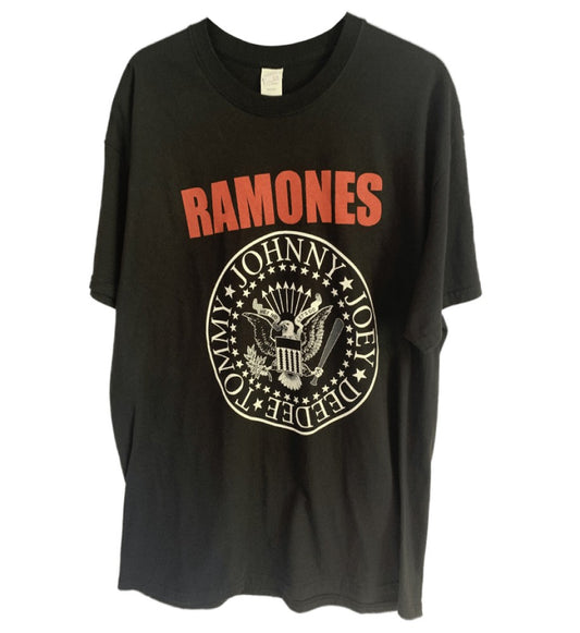 RAMONES - Red Seal Logo Men's T-Shirt - Black