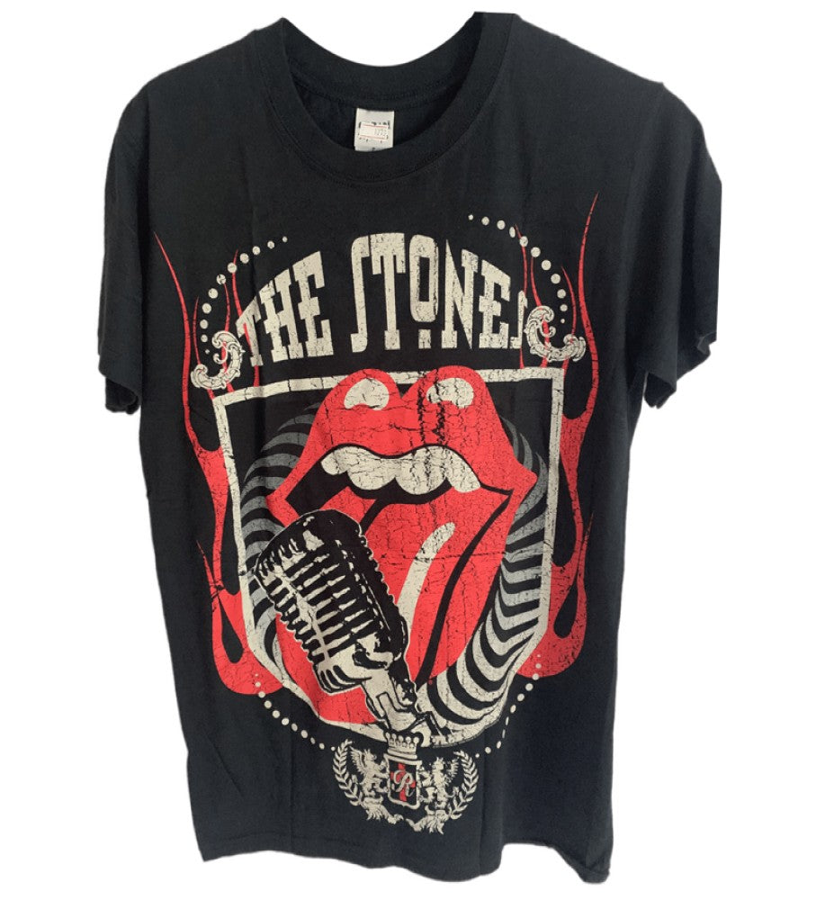 The Rolling Stones - Distressed Forty 40 Licks Men's T-Shirt - Black