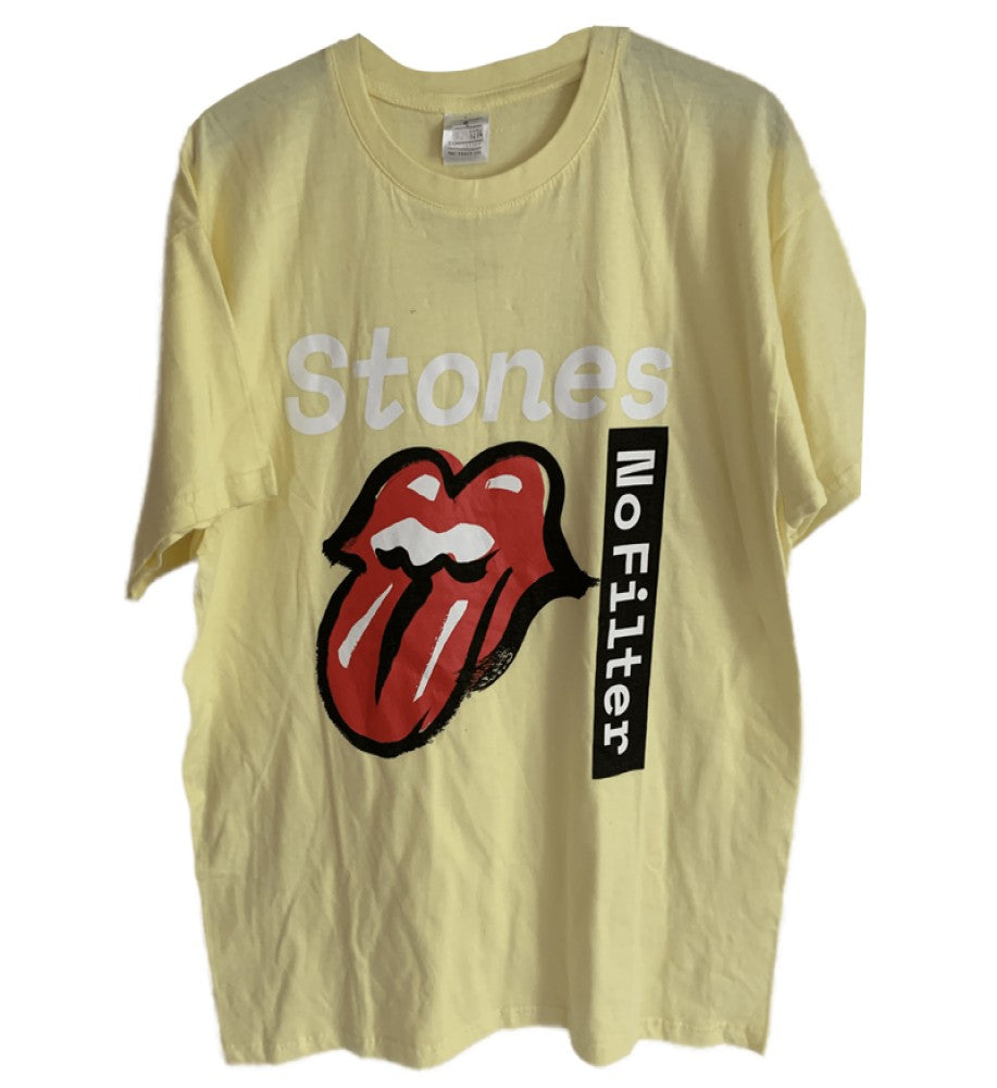 The Rolling Stones No Filter Text Men's T-Shirt Yellow