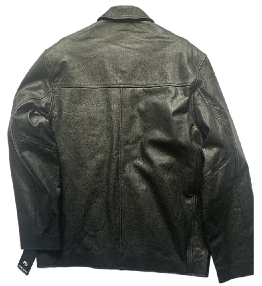 Bomber Leather Jacket Men's Black