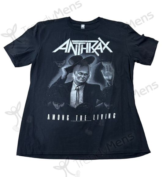 Anthrax Among the Living Print T-Shirt - Black