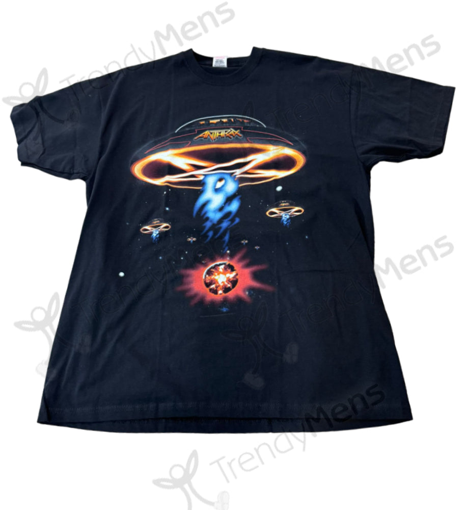 Anthrax Anthems Smoking Print T-Shirt Black