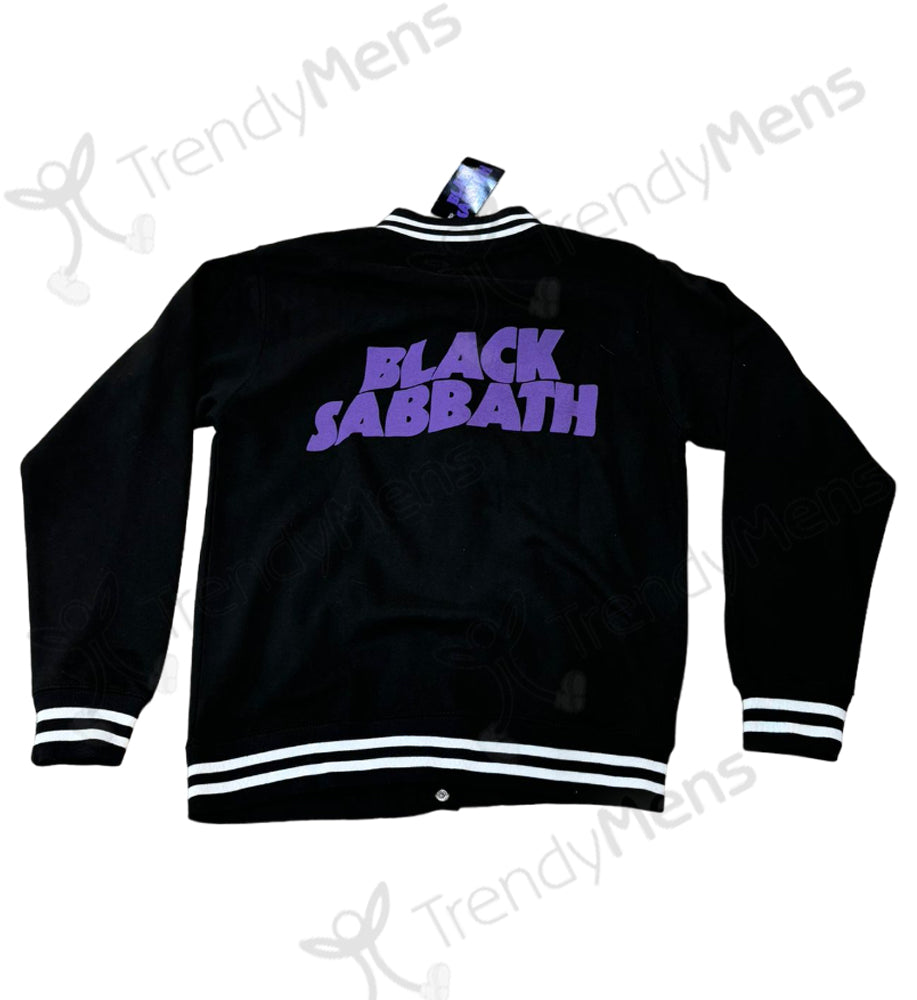 Black Sabbath - Wavy Logo Varsity Jacket - Black