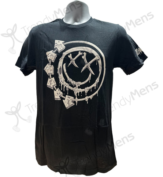 Blink-182 - Bones Graphic Print T-Shirt - Black