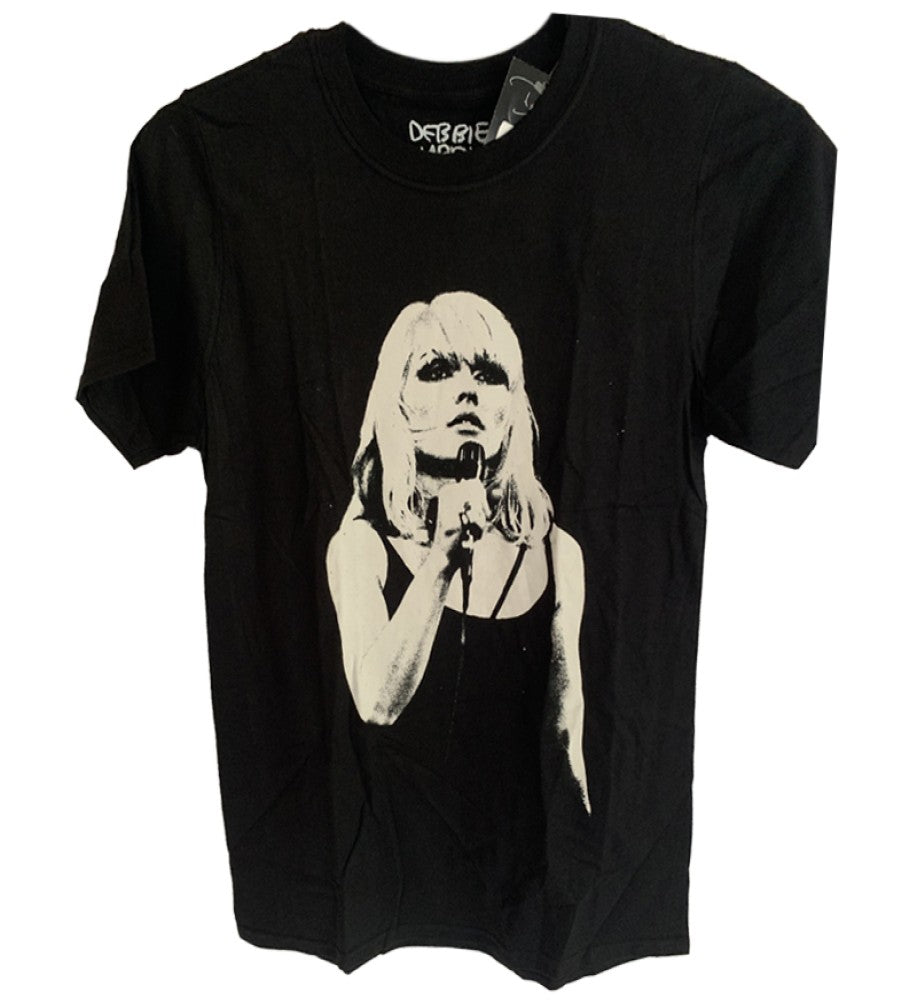 Blondie - Debbie Harry Mic Pose Print Men's T-Shirt - Black