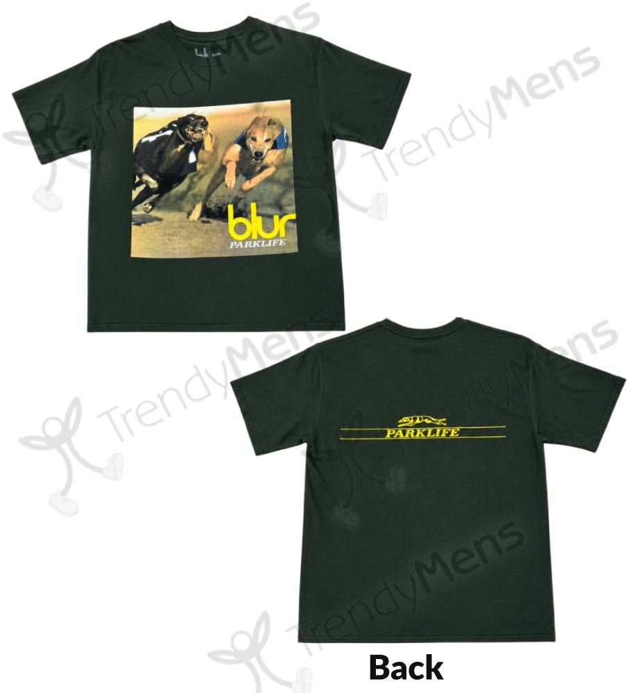 Blur Parklife Album Green Back Print Unisex T-Shirt