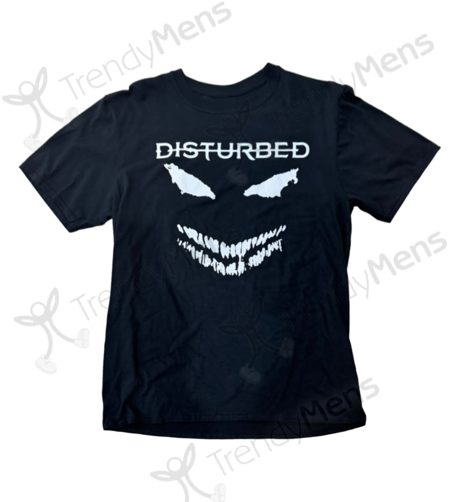Disturbed Scary Face Candle Print T-Shirt - Black