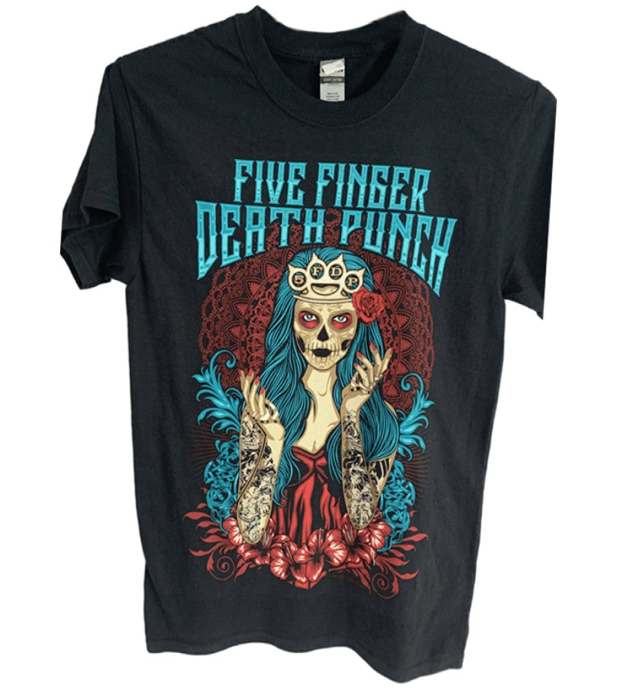 Five Finger Death Punch - Lady Muerta Men's T-Shirt - Black
