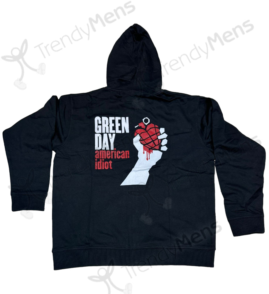 Green Day American Idiot Zipped Hoodie Black