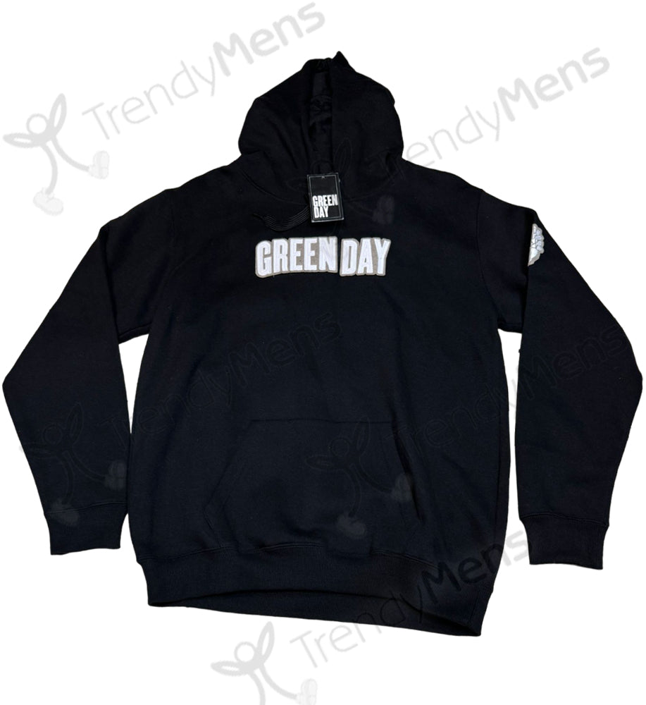 Green Day Logo & Grenade Pullover Hoodie - Black