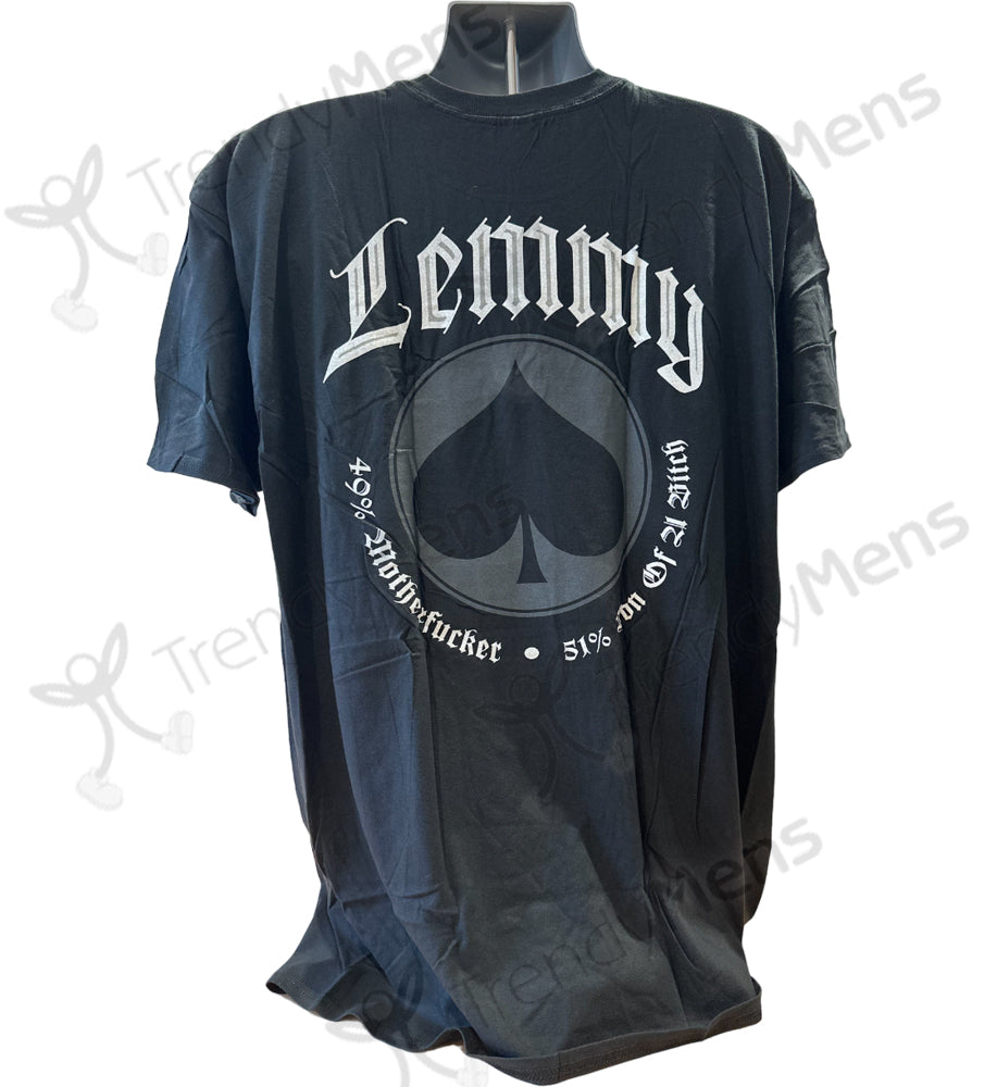 Lemmy Pointing Photo Both Side Print T-Shirt