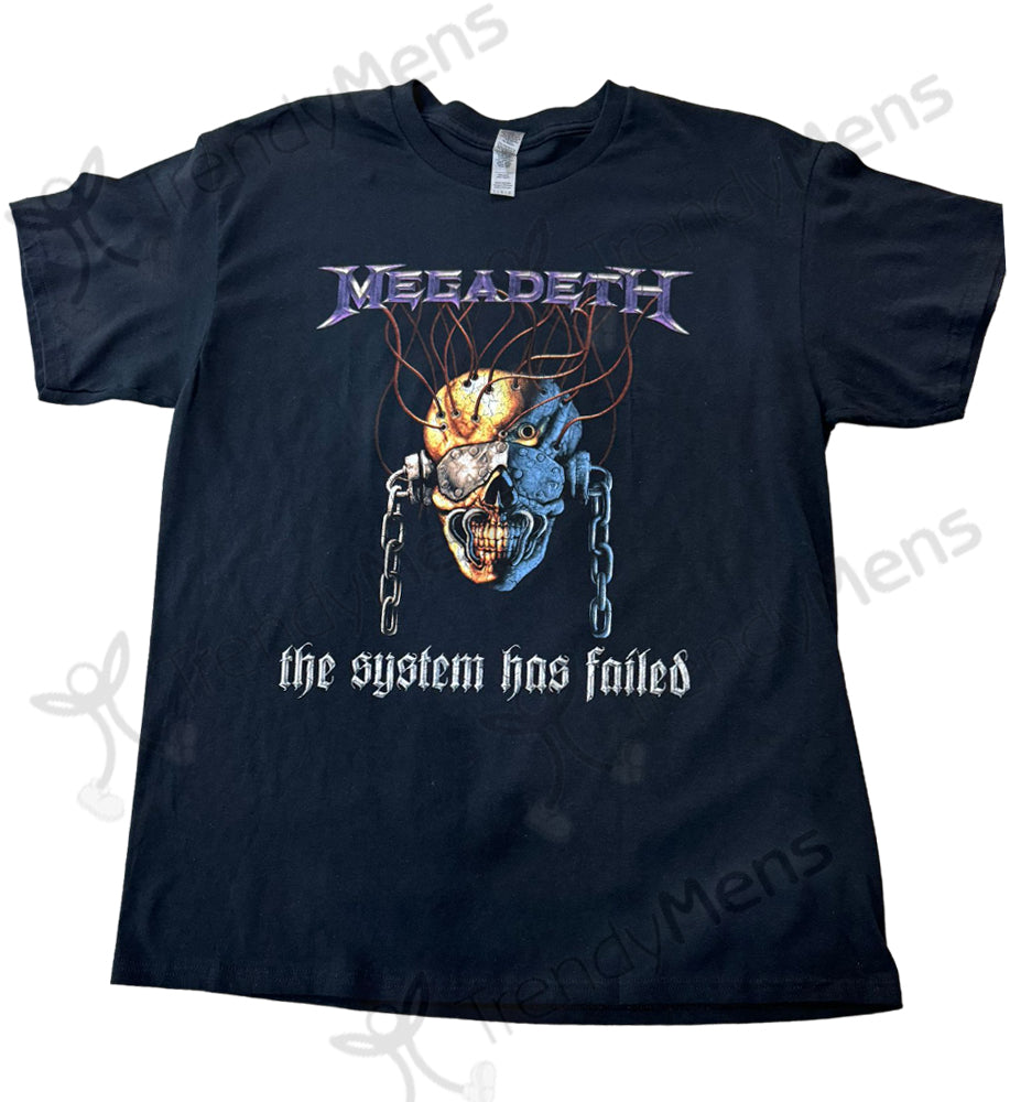 Megadeth Systems Fail Print T-Shirt - Black