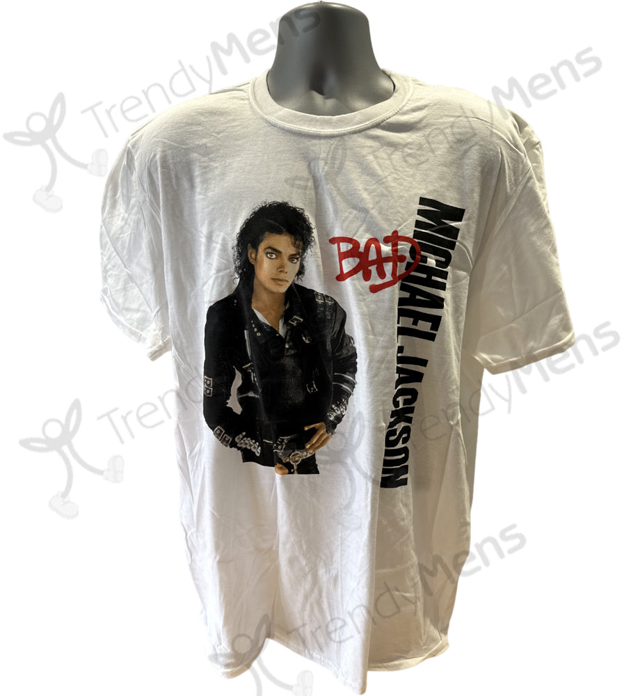 Michael Jackson Bad Logo Men's T-Shirt White