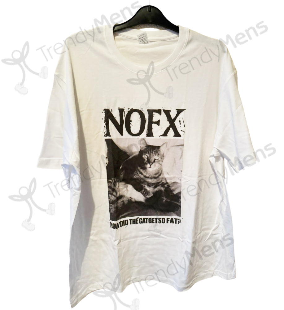 NOFX How Did The Cat Get So Fat Logo Men's T-Shirt White