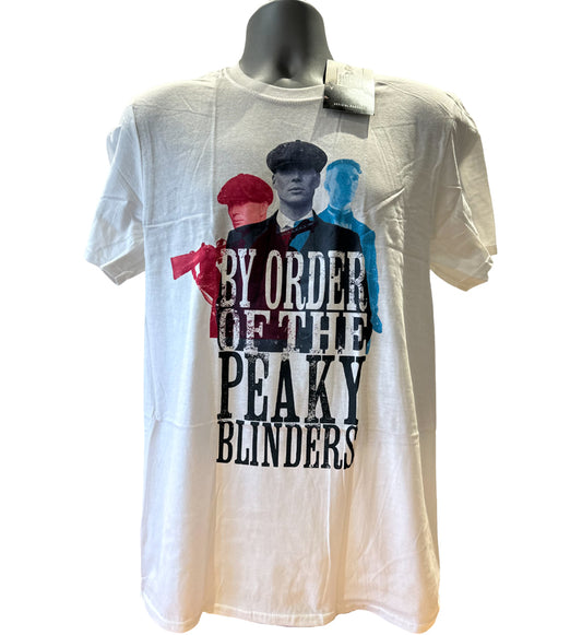 Peaky Blinders - Chromatic 3 Tommys Men's T-Shirt - White