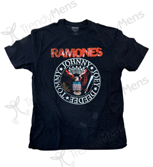 RAMONES Vintage Eagle Seal T-Shirt - Black