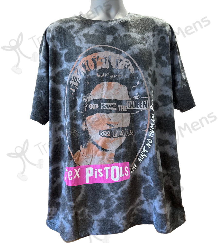 God Save The Queen Graphic Print - Sex Pistols Men's T-Shirt - Grey