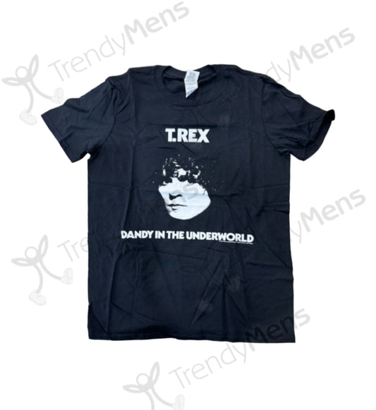 T Rex Dandy Print Men's T-Shirt - Black