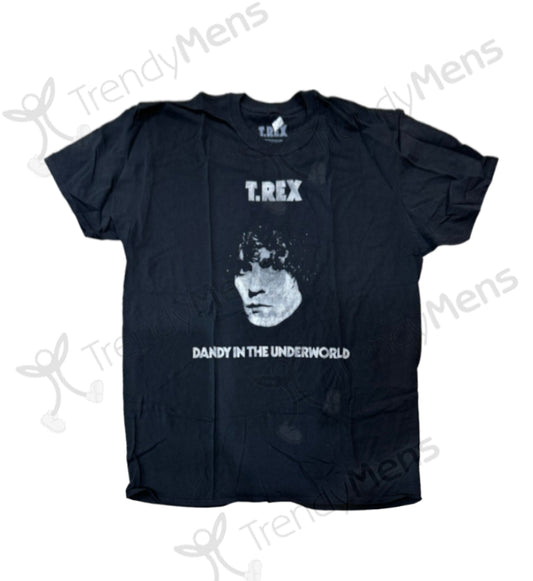 T Rex - Dandy In The Underworld Print Men's T-Shirt - Black