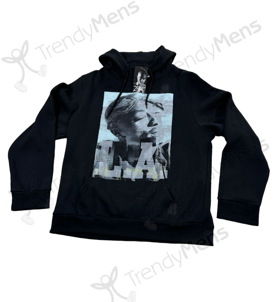 Tupac - LA Skyline Pullover Hoodie - Black