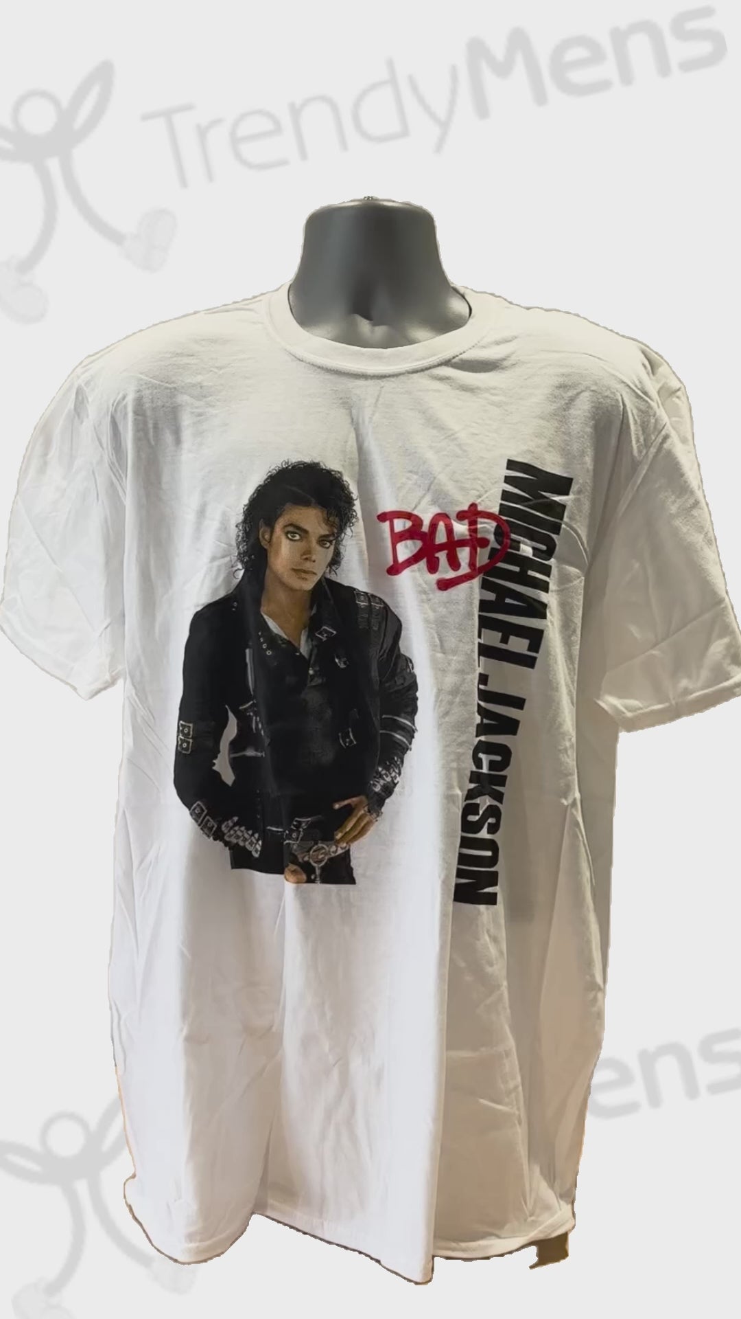 Michael Jackson Bad Logo Men's T-Shirt White Video