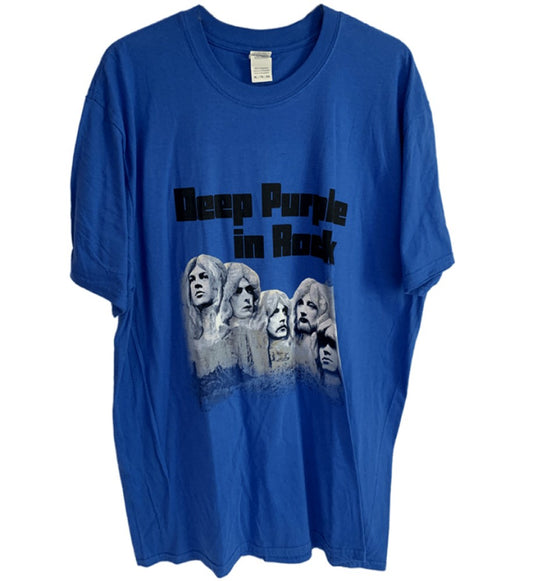 Deep Purple - Rock Design Front Print T-Shirt - Blue