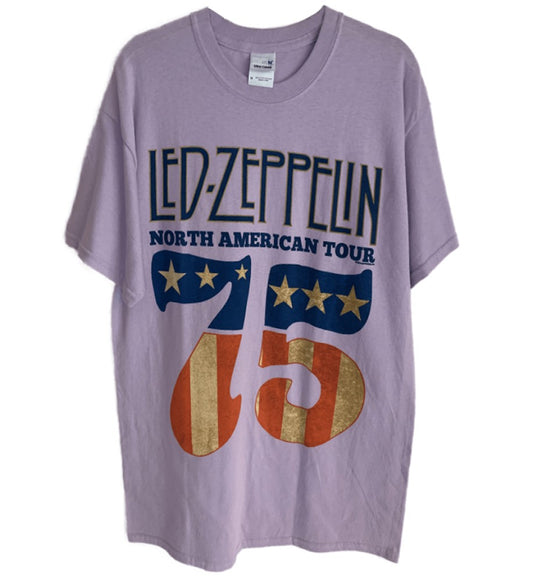 Led Zeppelin- North American Tour 1975 Print Men's T-Shirt - Lilac