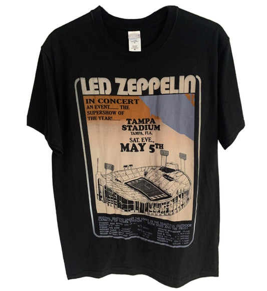 Led Zeppelin - Tampa Stadium TAMPA, FLA. SAT.EVE. MAY 5th Men's T-Shirt - Black