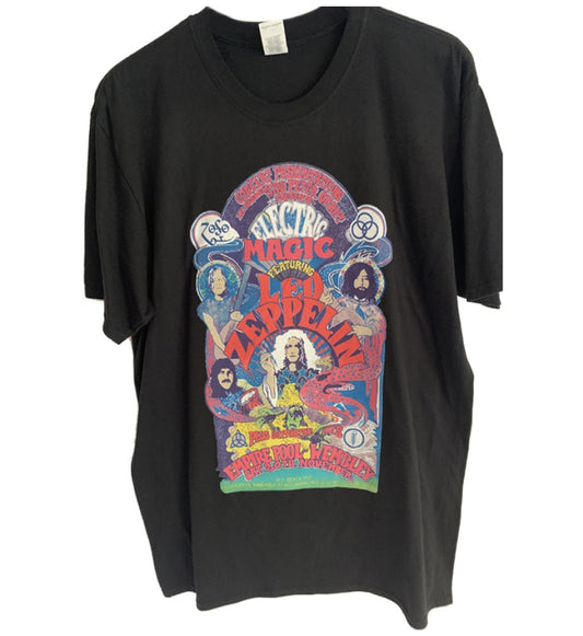 Led Zeppelin - Electric Magic Featuring Print Men's T-Shirt - Black