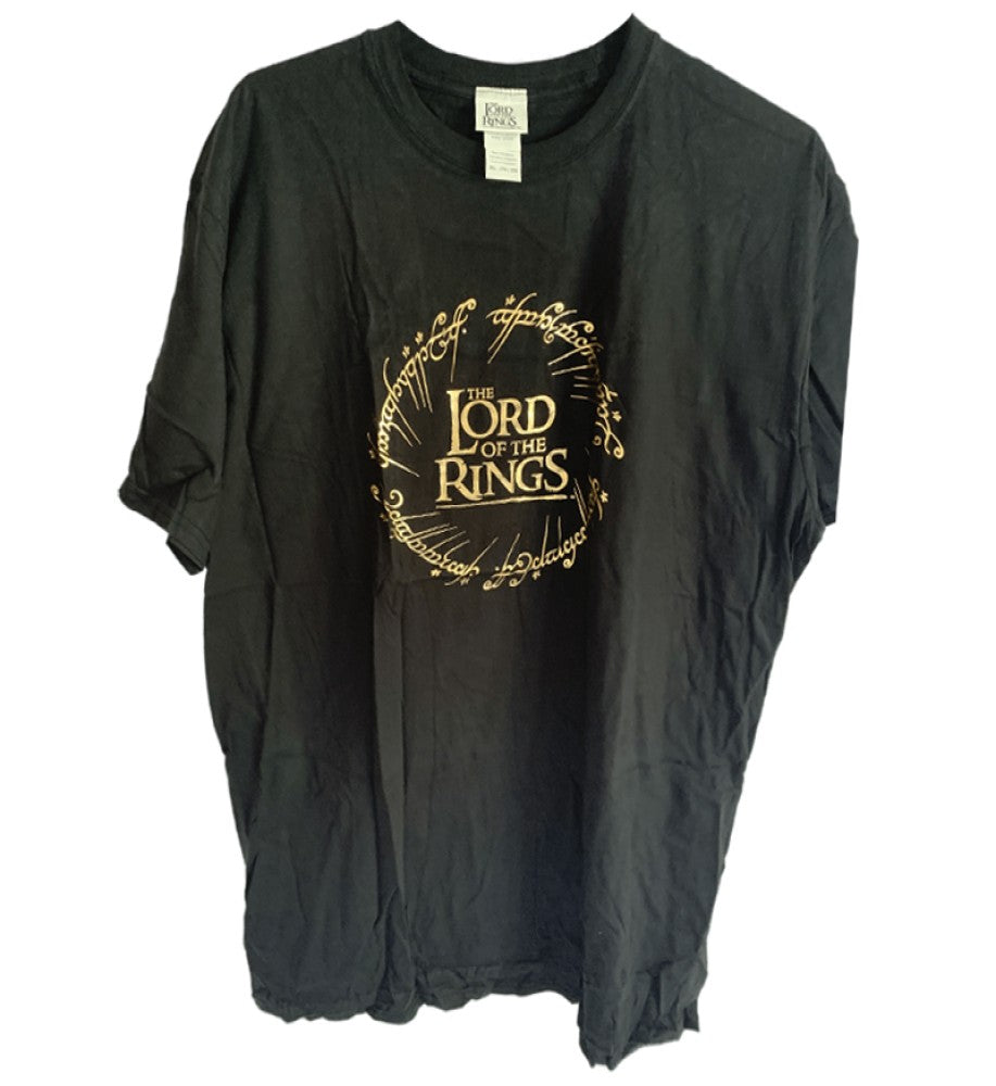 Lord of The Rings - Gold Foil Logo Printed T-Shirt