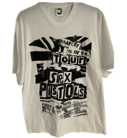 Sex Pistols Anarchy In The UK Tour Print Men's T-Shirt White