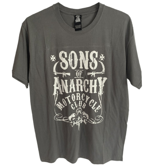 Sons of Anarchy - Motorcycle Club Printed Mens T-Shirt - Charcoal Grey