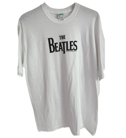 The Beatles  Band Drop Logo Men's T-Shirt White