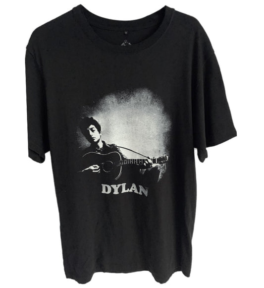 Bob Dylan Guitar & Dylan Logo Men's T-Shirt Black